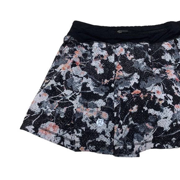 LULULEMON Spring Bloom Black Pace Rival Skort 4 - Picture 8 of 16